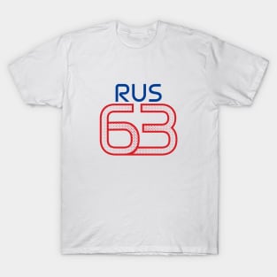 RUS 63 Teal Halftone Red & Blue Design T-Shirt